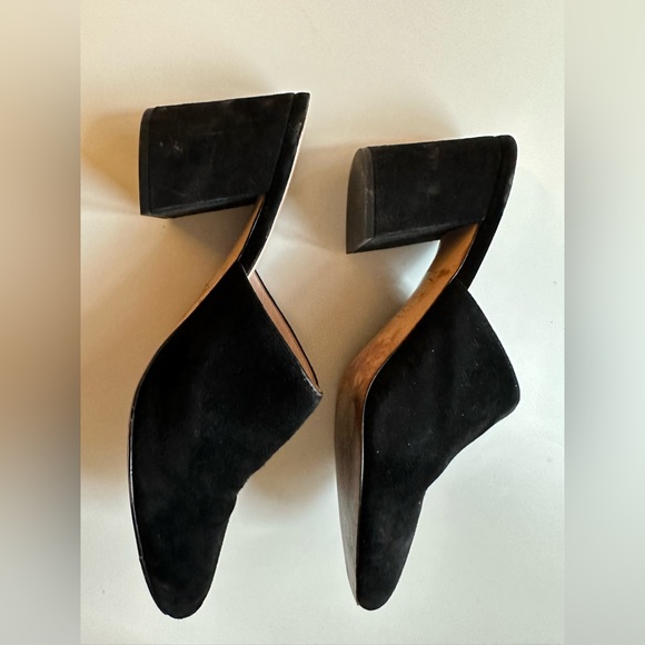 EUC - J. Crew Sophie Black Suede Block Heel Slip On Mules - Picture 4 of 9